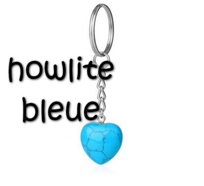 porte-clés cœur howlite bleue