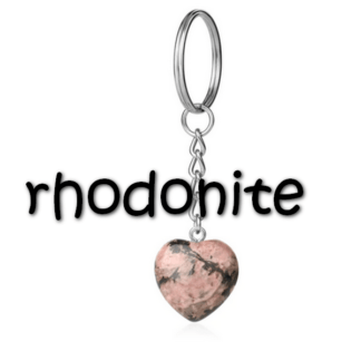 porte-clés cœur rhodonite