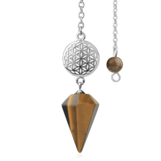 pendule fleur de vie - œil de tigre